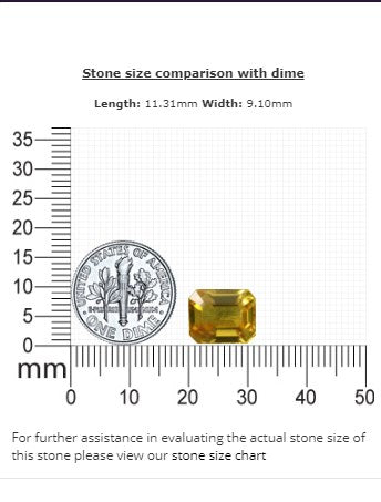 Yellow Sapphire Emerald Cut  7.14 cts.