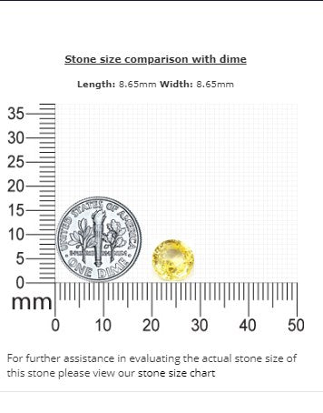 Yellow Sapphire Round GIA Certified Untreated 3.66cts.