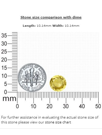 Yellow Sapphire Round GIA Certified Untreated 6.48 cts.