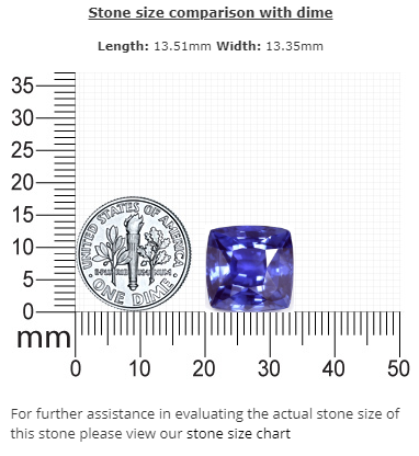 BLUE SAPPHIRE Cushion 16.09 cts. GIA Certified  Untreated