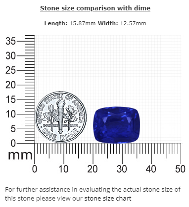 BLUE SAPPHIRE Cushion 16.85 cts. Untreated GIA Certified