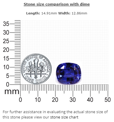 BLUE SAPPHIRE Cushion 14.63 cts. GIA  Certified