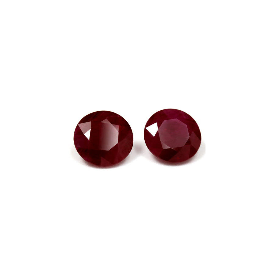 Ruby Round Matched Pair GIA Certified 6.24  cttw.