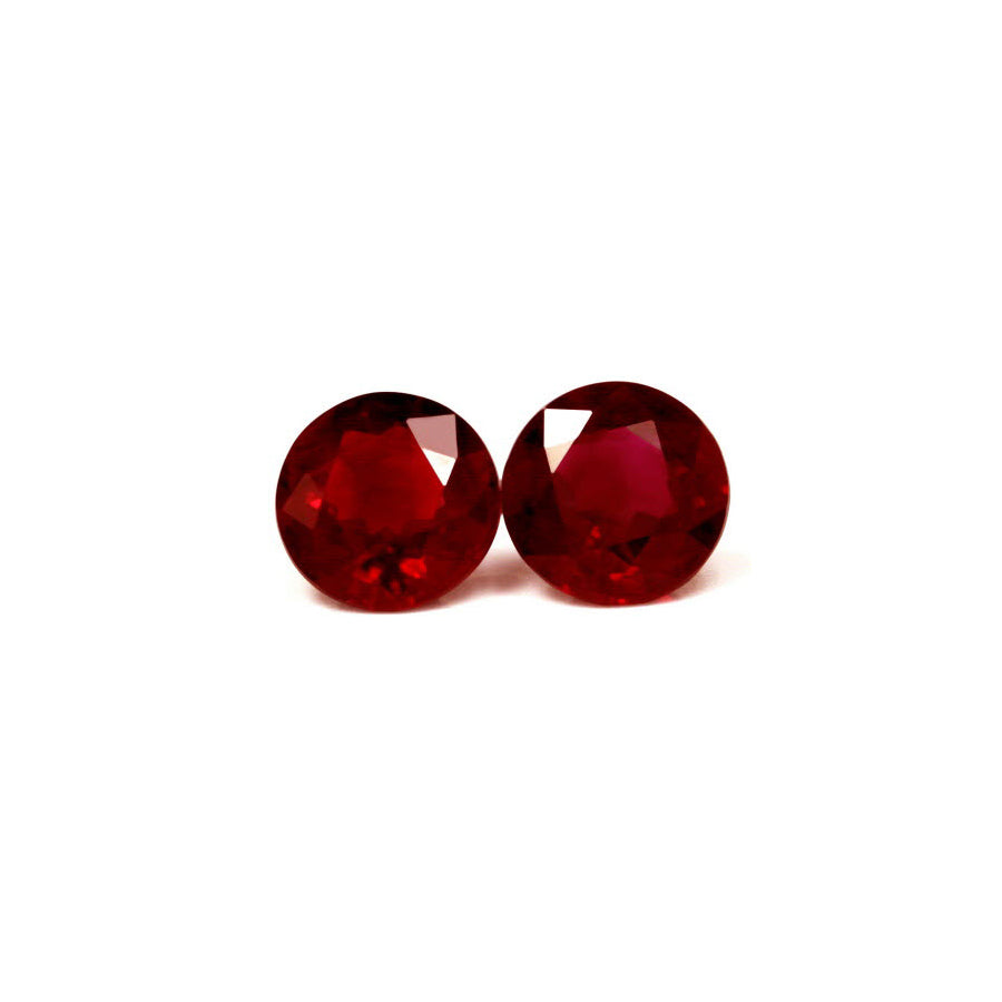 Ruby Round Matched Pair GIA Certified 1.90  cttw.