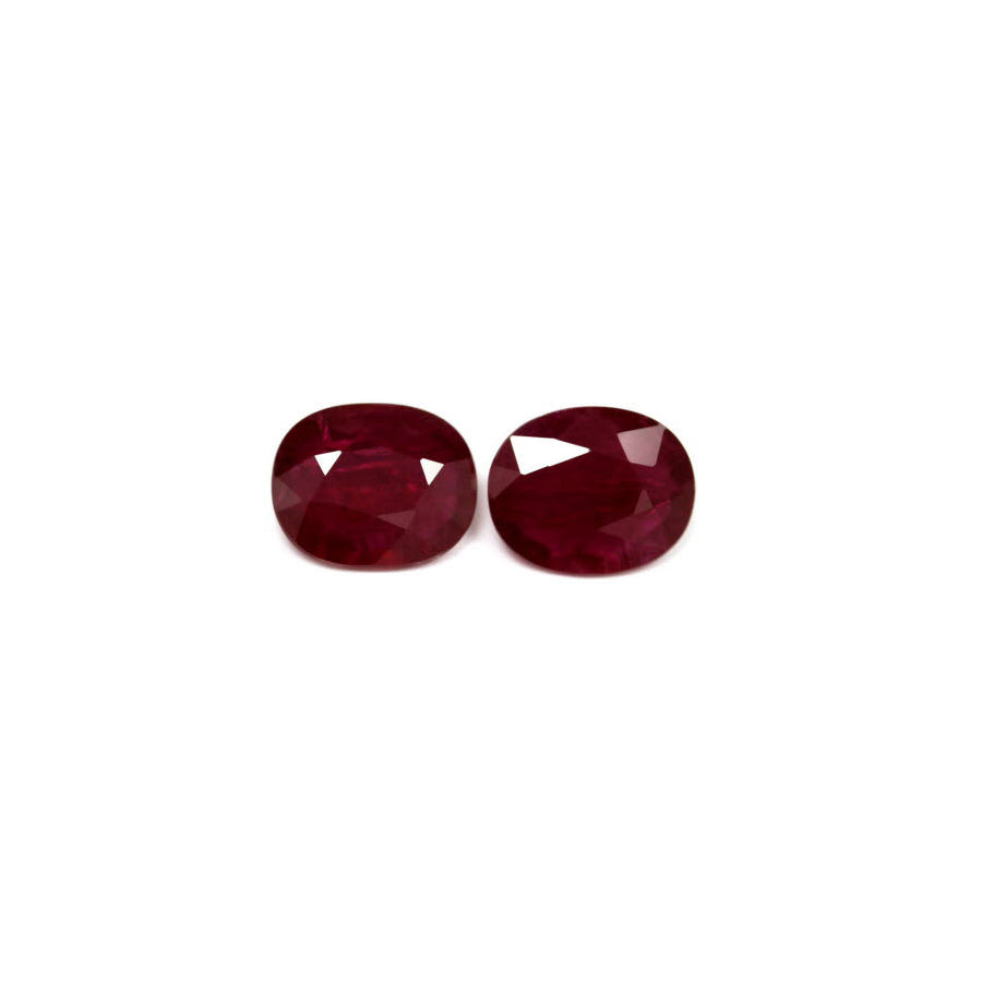 Ruby Oval Matched Pair GIA Certified  5.29 cttw.