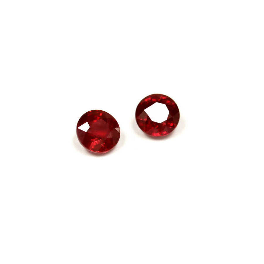 Ruby Round  Matched Pair GIA Certified  2.66 cttw.