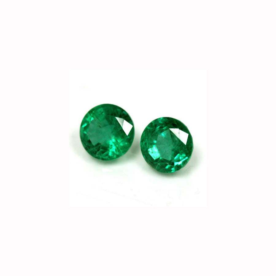 Emerald  Round  Matched Pair GIA Certified 5.06 cttw.