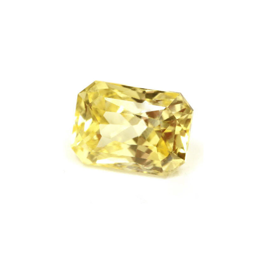 Yellow Sapphire  Emerald Cut Untreated  1.30 cts